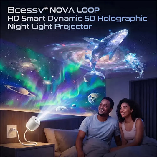 Bcessv® 🌄🌄 HD Smart Dynamic 5D Holographic Night Light Projector