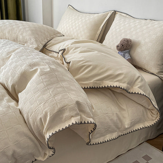 Waffle Checker Bedding Set  - FINAL SALE