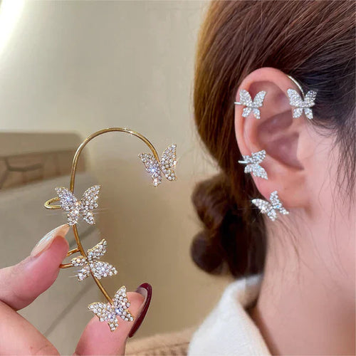 Elegant Butterfly Ear Cuff Earring – Sterling Silver & Gold Plated Options