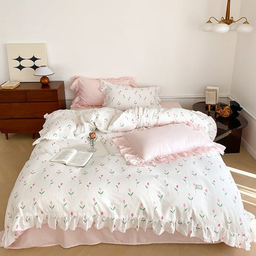 Powder Pink Tulip Bedding Set