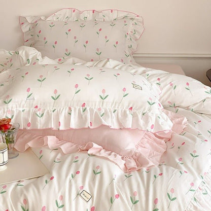 Powder Pink Tulip Bedding Set