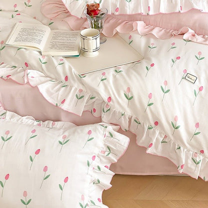 Powder Pink Tulip Bedding Set